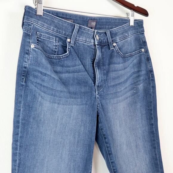 NYDJ Size 12 Petite Marilyn Straight Crop Jeans Mesquite Blue Wash - Picture 3 of 12